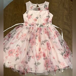 Zhenzi Pink and White Floral Kids Dress